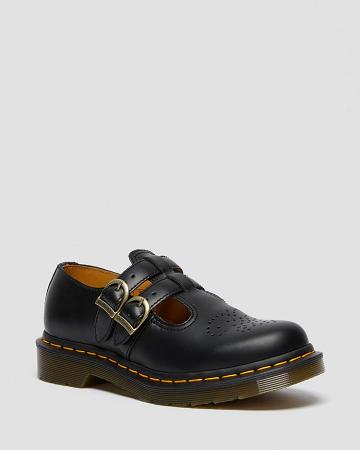 Zapatos Mary Jane Dr Martens 8065 Smooth Cuero Mujer Negros | MX 457BEX